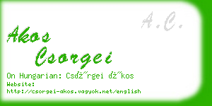 akos csorgei business card